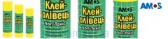 Клей-карандаш Amos 22гр (бум, фото, картон, ткань) GSW22