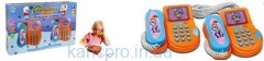 Телефон EC 80259 R/00598366 (48шт) проводной, 2 шт, звук, свет, на бат-ке, в кор-ке, 35-23-6см