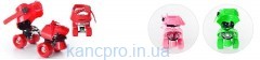 Ролики MS 0037 (10шт) квадровые, раздвижные, 3 цвета, в кор-ке, 24-18,5-13см