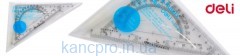 Комплект: 2 треугольника 25см + транспортир треуг. Deli 6425