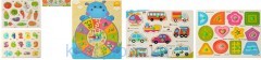 Деревянная игрушка Рамка-вкладыш THS-016 (200шт) с ручкой, микс видов, в кульке, 18-22-1см