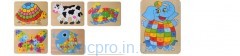 Деревянная игрушка Пазлы MD 2020 (150шт) животные, буквы(рус), 6видов, в кульке, 30-23-0,5см