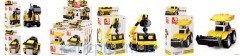 Конструктор SLUBAN M38-B0592 (216шт) стройтехника, в кор-ке, 8шт(4вида) в дисплее16-16,5-14,5см
