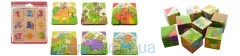 Деревянная игрушка Кубики MD 1304 (120шт) пазлы, 9шт, микс видов, на листе, 13-15-3,5см