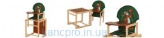 Стульчик М V-010-22-8 (1шт) для кормления,трансф,43-96-45см,рем.безоп,бол.спинк,дерев,зелен,тигр(WP)