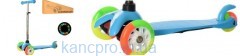 Самокат BB 3-013-4-A-BL (1шт) MINI,алюм+пласт,3колПУ-св,2пер120мм,задн70мм,подн29-11см, руль60/69см
