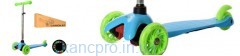 Самокат BB 3-013-4-C-BL (1шт) MINI,алюм+пласт,3колПУ-св2пер120мм,задн73мм,подн36-11см, руль59/68см