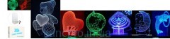 Ночник 168-A1-2-5-7-11-13-15-17 (30шт) 23см, свет 3D, 8видов, от сети, в кор-ке, 24,5-17-6см