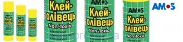 Клей-карандаш Amos 22гр (бум, фото, картон, ткань) GSW22
