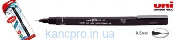 Лайнер uni PiN 0.5мм fine line, черный PIN05-200.Black