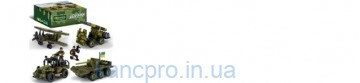 Конструктор IBLOCK арт. PL-921-425 (48ш) 6 диспл. по 8шт  Армія, 83-140дет., 4вида, р-р уп-ки 22*4,5