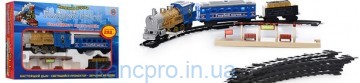 Железная Дорога 7014 (612) Голубой вагон, муз(рус), свет, дым,длина путей 282см, в кор-ке, 48-30-7см