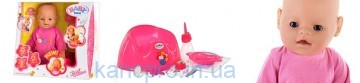Пупс BB 8009-435 (12шт) 42см,горшок,подгуз,2соск,тарел,ложк,каша4шт,бутылк,разоб,в кор,37,5-36-19см