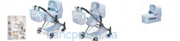 Коляска 80722 (4шт) для куклы, демисезонная,3в1,сумка, корзина, 80-45-81см, в кор-ке,64-38-15см