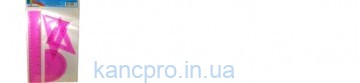 Комплект: лінійка 20см + 1 трикутник 12см + транспортир,рож. кол., пластик., 9-602-12, БАРВ