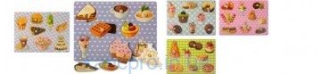 Деревянная игрушка Рамка-вкладыш MD 1272 (120шт) сладости, 8предм,микс видов,в кульке, 30-22,5-1,5см