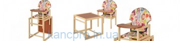 Стульчик М V-002-11 (1шт) для кормления,трансф,43-96-45см,рем.безоп,бол.спинк,дерев,HB