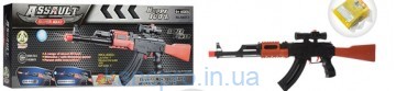 Автомат AK47-1 (48шт) 67см, водяные пули, мягк.пули-присоски 3шт, в кор-ке, 50-20-4,5см