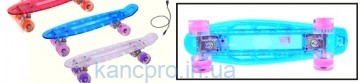 Скейт Пенни Борд SK17110  (8шт) свет USB+аккум..доска,3 цвета,колеса pu свет 15*56см