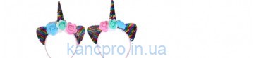 Ободок Единорога пайетки с цветами 10-08
