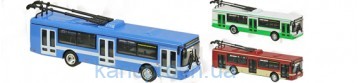 Троллейбус металл 6407ABD  (96шт/4) "АВТОПРОМ",1:72,4 цвета, в кор.20*6*8см