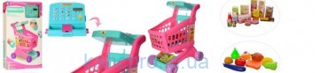 Тележка  XS-18059A (10шт) 50см,кас.аппар20см(от карточ),калькул,продук,24пр,муз,св,бат,кор,42-67-8см