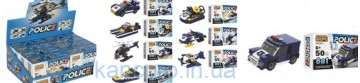 Конструктор KB 097 (288шт) транспорт, от 38дет, 8шт(8видов) в дисплее, 25,5-17,5-8,5см
