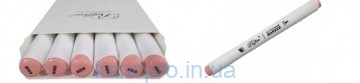 Скетч-маркер двухсторонний Marco Raffine 7800-6CB/105R Coral pink (уп 6)