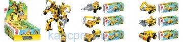 Конструктор Qman 1417 (144шт) стройтехника, от70дет, 6шт(6видов) в дисплее, 22,5-10-28,5см