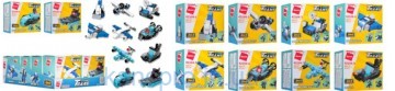 Конструктор Qman 42104 (600шт) транспорт, от30дет,в кор-ке,10шт(10видов)в дисплее,23,5-7,5-15см