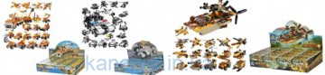 Конструктор 67265-80525-84101#1-16 (512шт) транспорт, от26дет,3вида,16шт(16вид) в дисплее, 40-8-19см