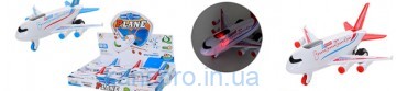 Самолет 7709 (72шт) инер-й,18см,муз,3Dсвет,на бат-ке(табл),6шт(2цвета)в дисплее,47-31-7см