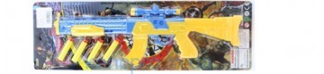Ружье 2016-BF (144шт) 45см, мягкие пули-присоски 4шт, мишень, 2вида, на листе, 17-54-3см
