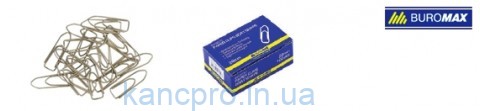 Скрепка 28мм никелир 100шт пятиугольные Buromax (5010)