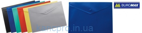 Папка-конверт A5 на кнопке плотный/синий BM3935-02