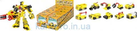 Конструктор 1606 (420шт) транспорт 3в1, от32дет,в кор-ке,10шт(10видов) в дисплее, 14,5-7,5-23,5см