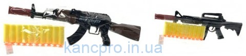 Автомат B3-4 (144шт) 28см, мягкие пули присоски 10шт, 2вида, в кульке,33-13-3см