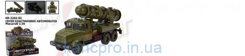 Військова техніка АВТОПРОМ КРАЗ арт. KR-2202-02 (12шт) батар.світло ,звук,откр.двери, короб. 32,5*19