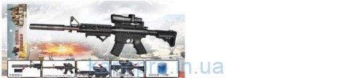 Автомат арт. M4-2 (60шт/2) батар., лазер, кульки, пакет 58*19*7см