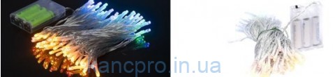 Гирлянда LED на 3-х батарейках 100 лампочек 10 метров мультицвет RJ-08