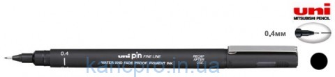 Лайнер uni PiN 0.4мм fine line, черный PIN04-200.Black