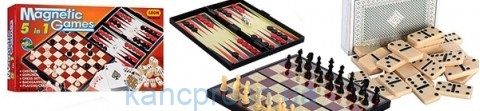 Шахматы 9841 + домино (48шт) 4 в 1, в кор-ке, 25-13-3,5см