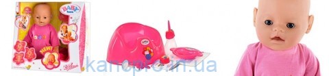 Пупс BB 8009-435 (12шт) 42см,горшок,подгуз,2соск,тарел,ложк,каша4шт,бутылк,разоб,в кор,37,5-36-19см