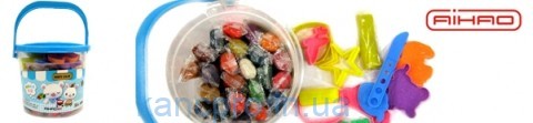 Пластилин №69011 Aihao (Ведро) 24цвета+ пластиковые фигурки