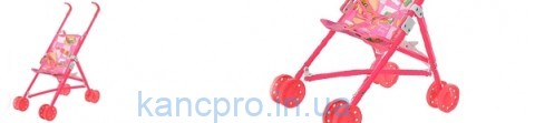 Коляска M 0348 U/R (48шт) для куклы,трость,двойные колеса,51-43-24см,выс.до руч 47см,3 вида,в кульке