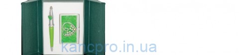 Набор подарочный "Crystal Heart":ручка шар.+визитница, зеленый LS.122008-04