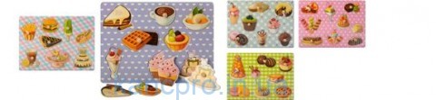 Деревянная игрушка Рамка-вкладыш MD 1272 (120шт) сладости, 8предм,микс видов,в кульке, 30-22,5-1,5см
