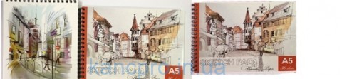 Скретчбук спираль А5  30л  SketchPad  для водных техник Тетрада  ТЕ1327/4730