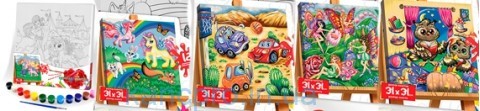 Набор для творчества Расскраска на Холсте 31*31-10 видов Danko Toys (РХ-05/07)