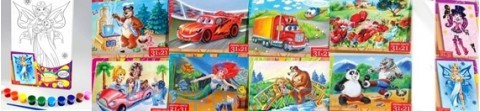 Набор для творчества Расскраска на Холсте 21*31-10 видов Danko Toys (РХ-06)